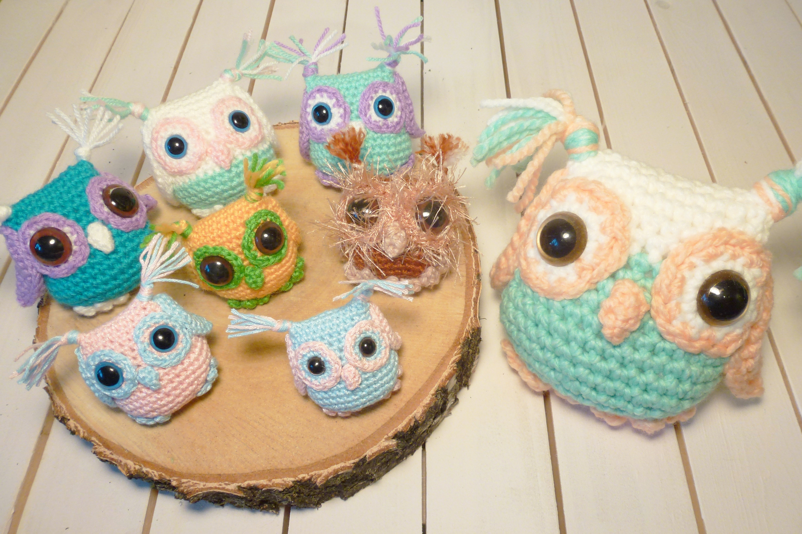 Owls amigurumi - My, Owl, , Amigurumi, Crochet, Needlework without process, Longpost