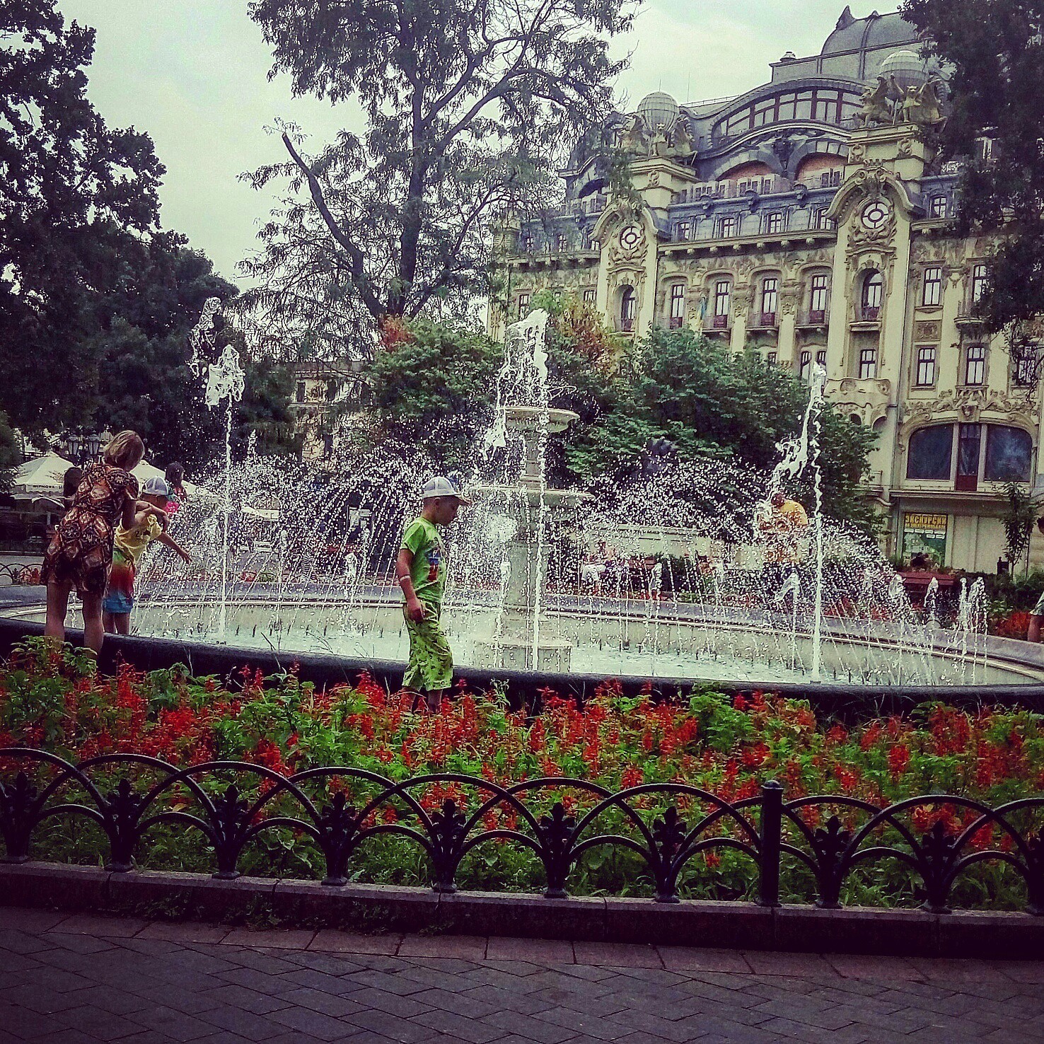 City Garden - My, Odessa, Fountain, Garden