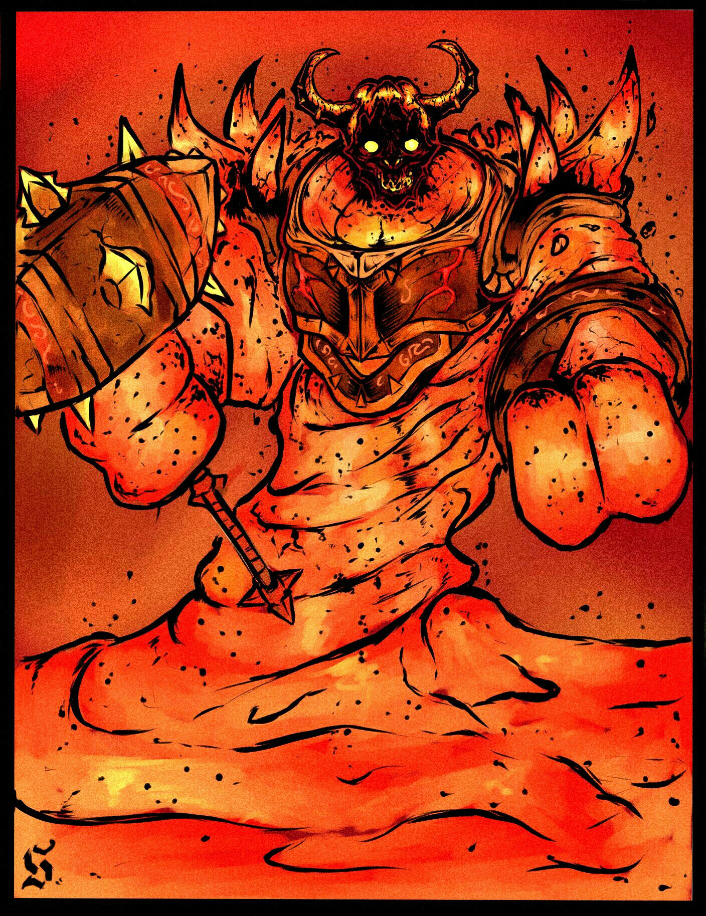 Ragnaros. - My, Wow, Drawing, Graphics