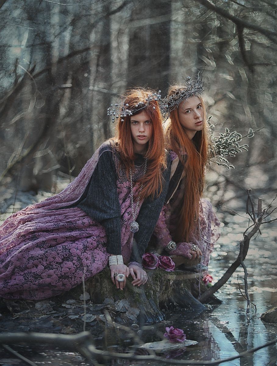 Pagan slavic style - The photo, Girls, Wreath, Horns, Paganism, Slavs, Longpost