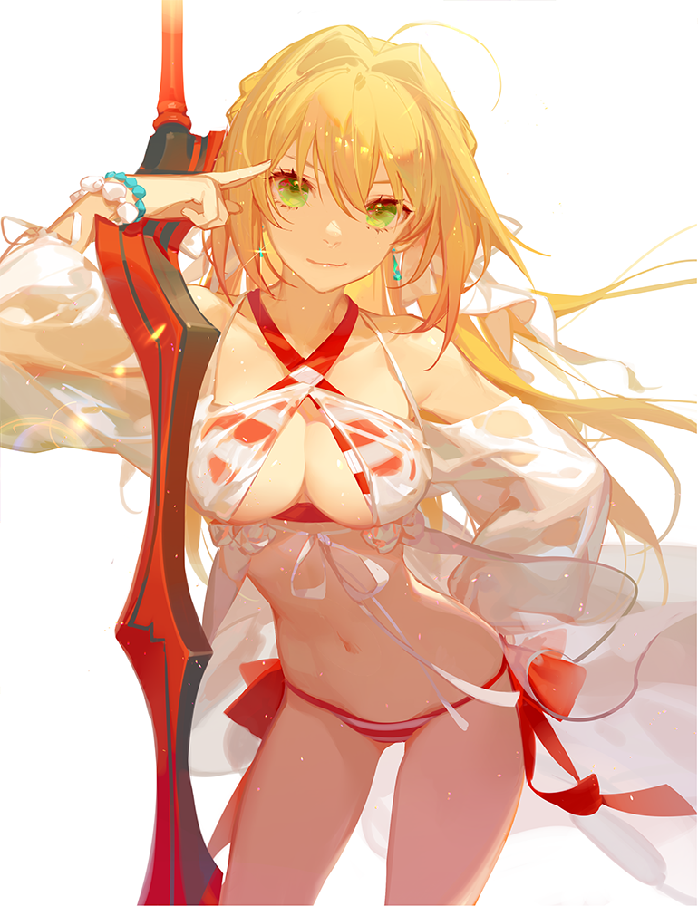 Nero claudius - Fate, Fate grand order, Nero claudius, Saber Extra, Anime, Anime art, Swimsuit