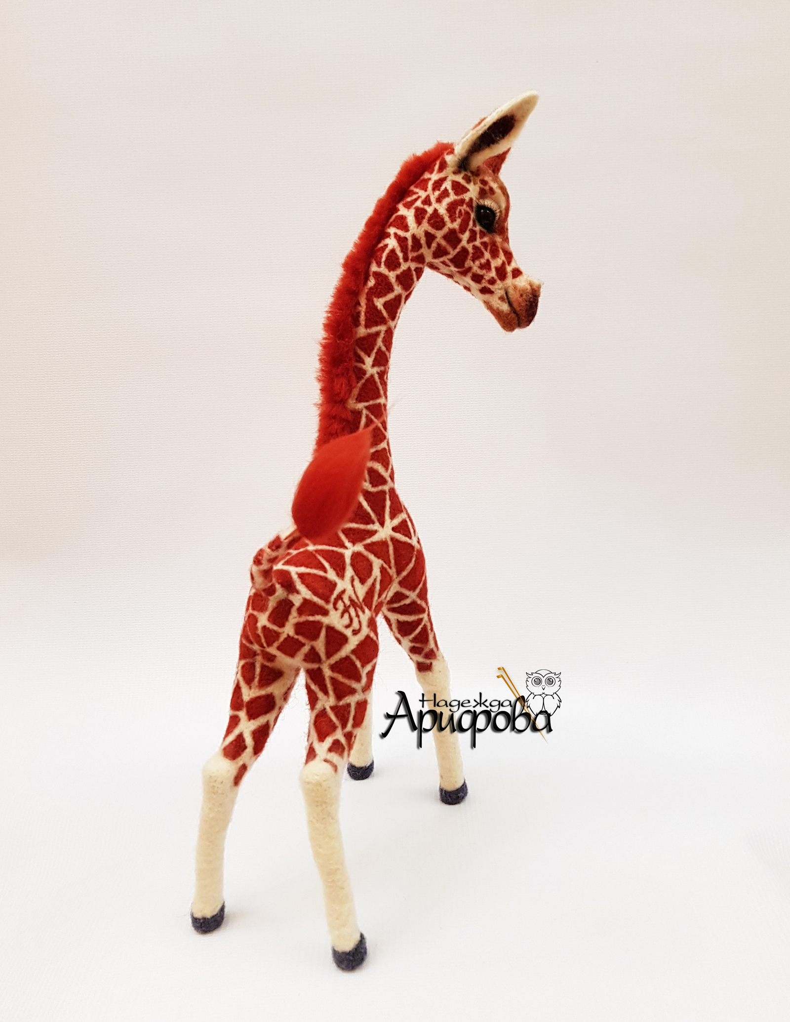 Giraffe Phoenix. felt toy - My, Needlework without process, Giraffe, Wool toy, Dry felting, Unusual gifts, Longpost