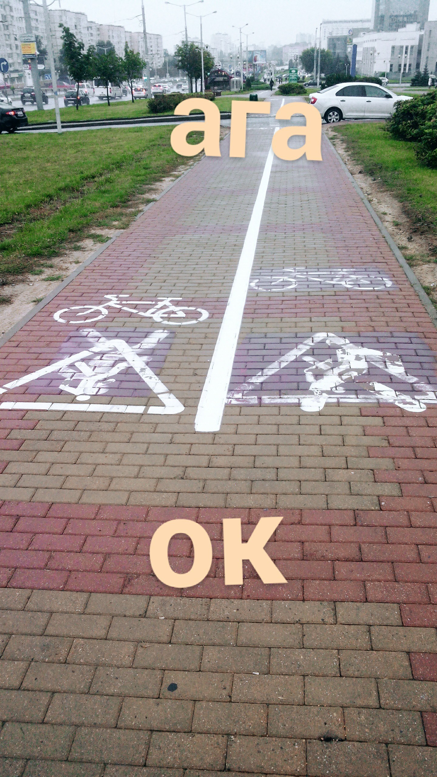 When you just really love stencils. - My, Minsk, Bike path, Markup