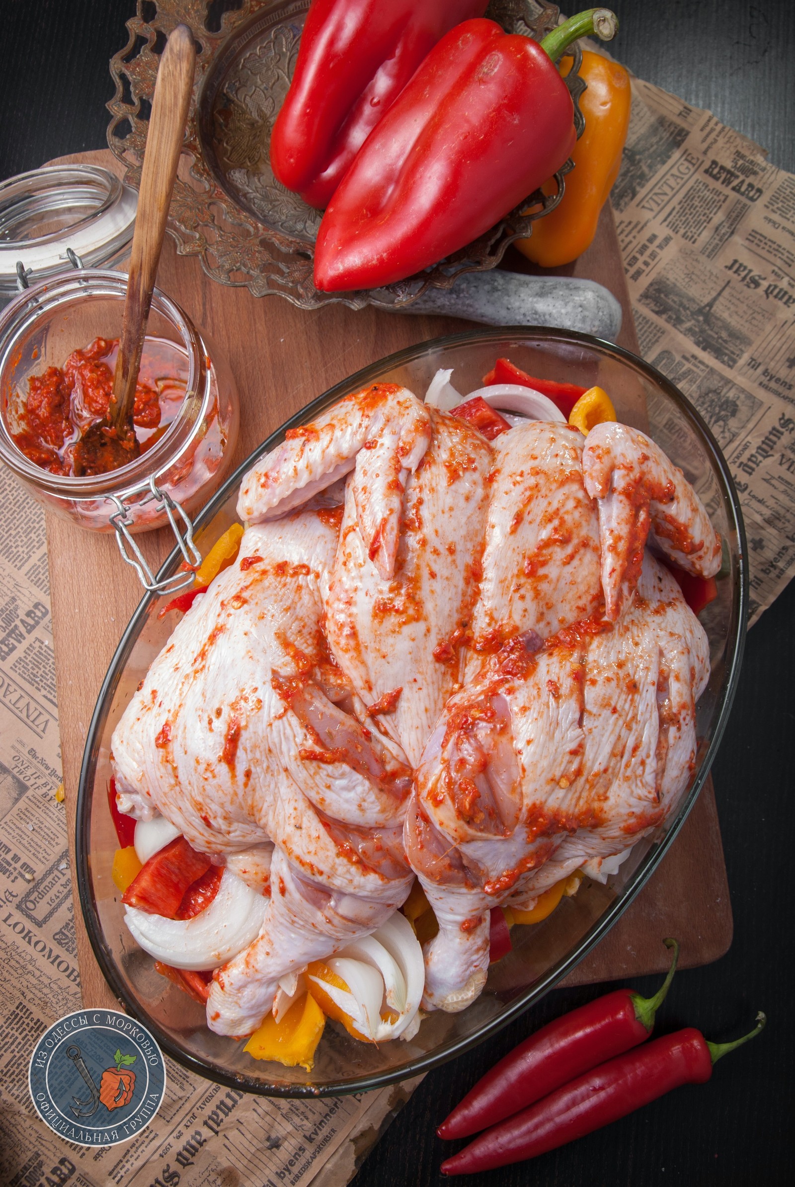 Chicken and harissa. Color and taste in one bottle! - My, Longpost, Cooking, Food, From Odessa with carrots, Recipe, Hen