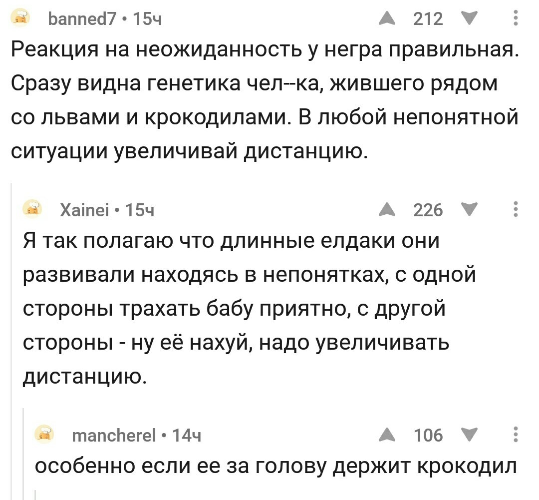 В любой непонятной ситуации увеличивай дистанцию - Комментарии на Пикабу, Негры