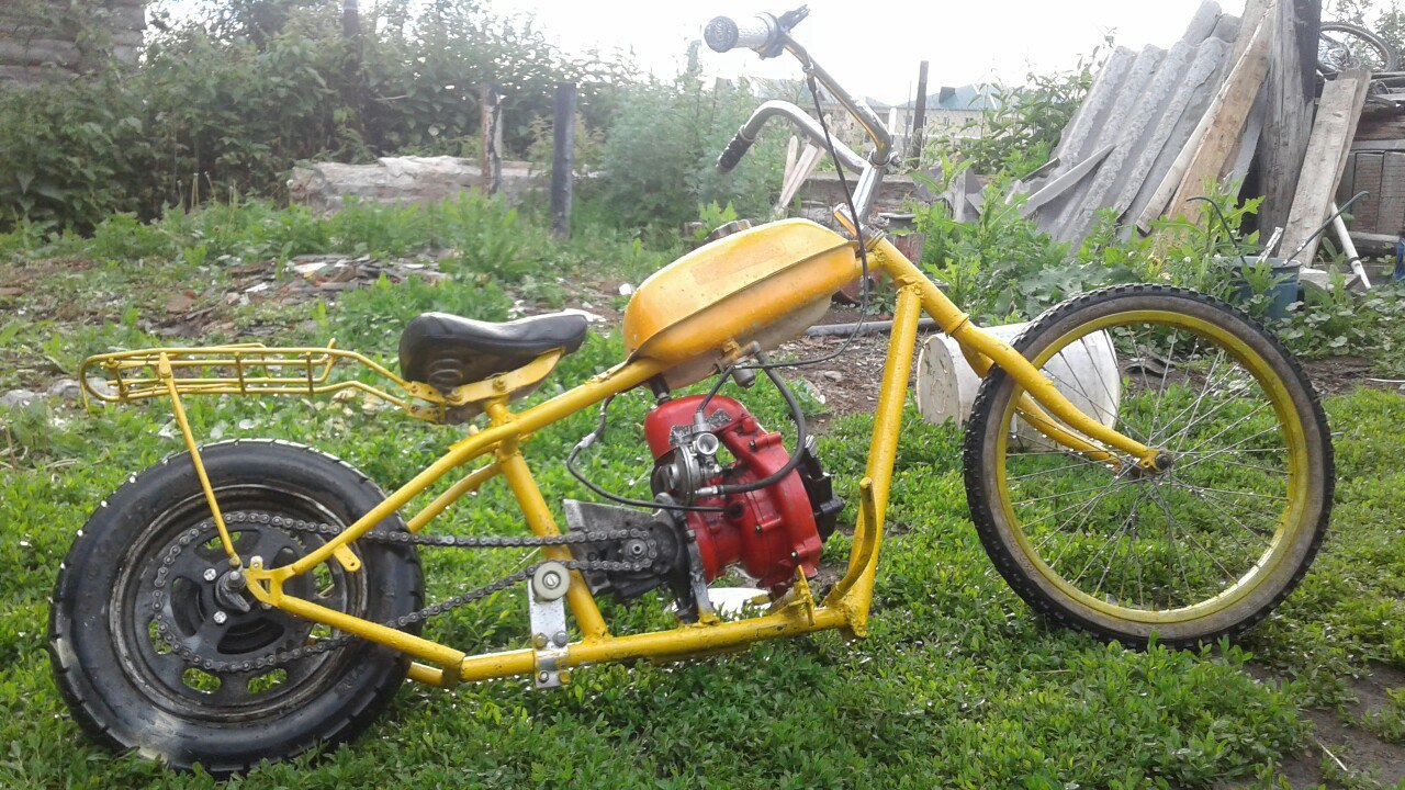 Chainsaw moped - My, Moped, Moped from a bicycle