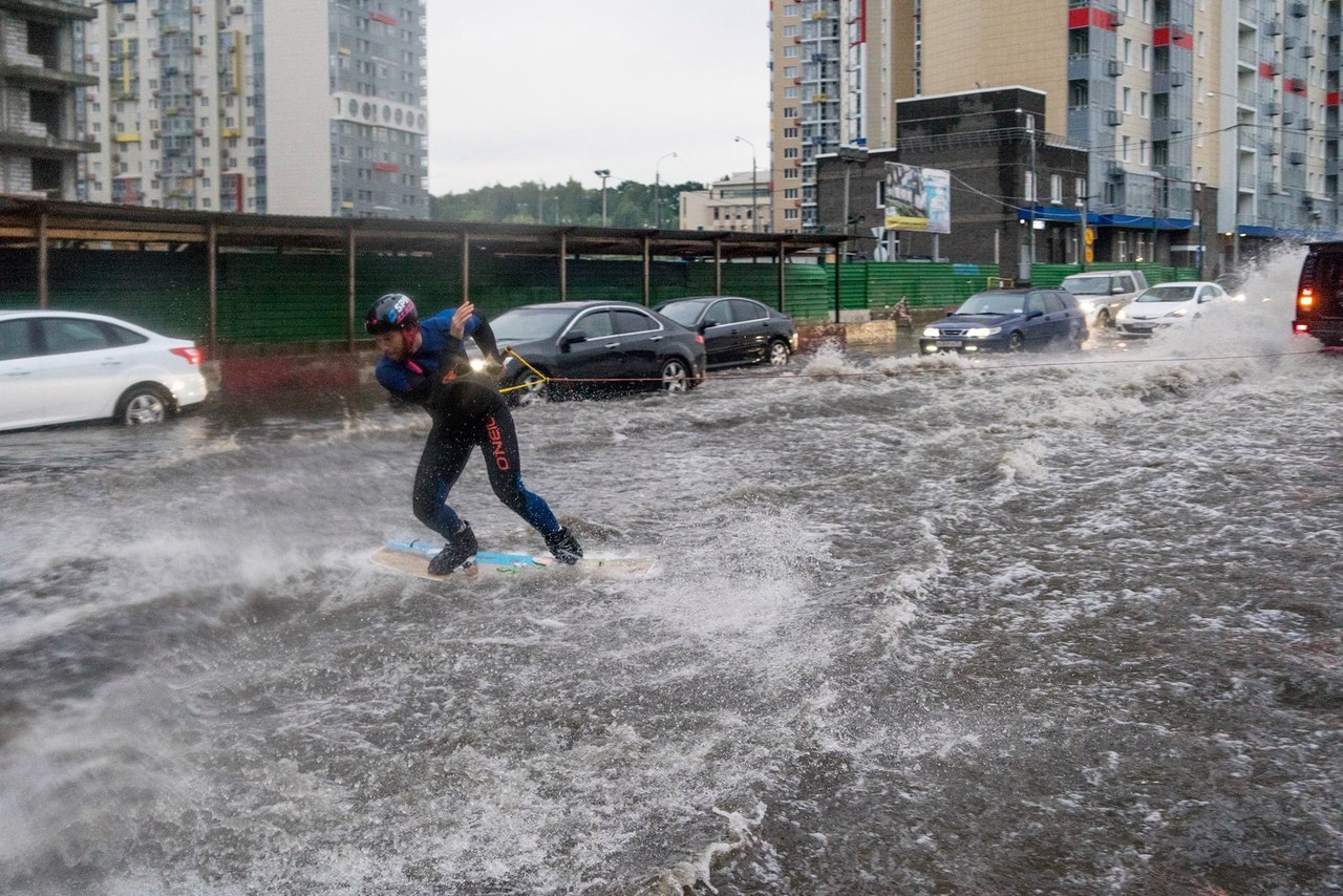 There is no bad weather. - Weather, Rain, Water, Board, Longpost