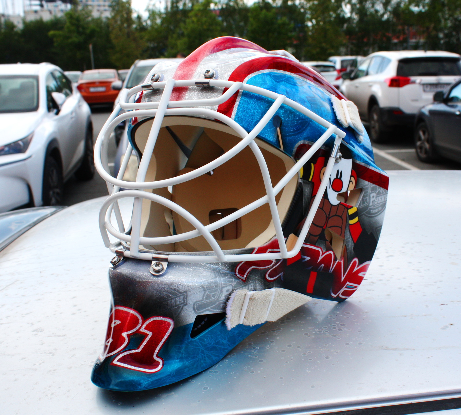 Drawing on a hockey helmet - My, Airbrushing on the helmet, Tyumen, Airbrushing72, Airbrushing, , Tyumenaero, Longpost