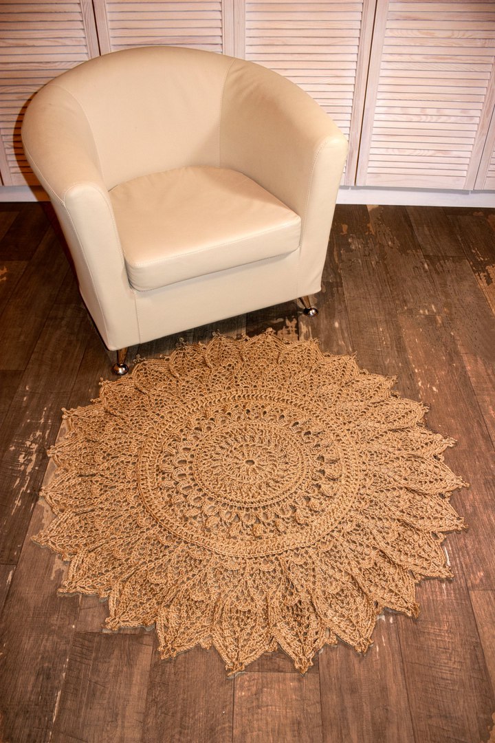 rug - My, Crochet, Jute