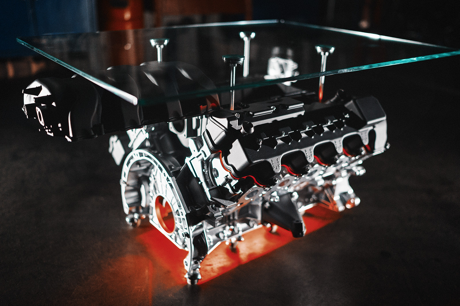 Do-it-yourself table from the Mercedes-Benz V8 engine - My, Longpost, Do it yourself, With your own hands, Engine, Table, Creation, Interior