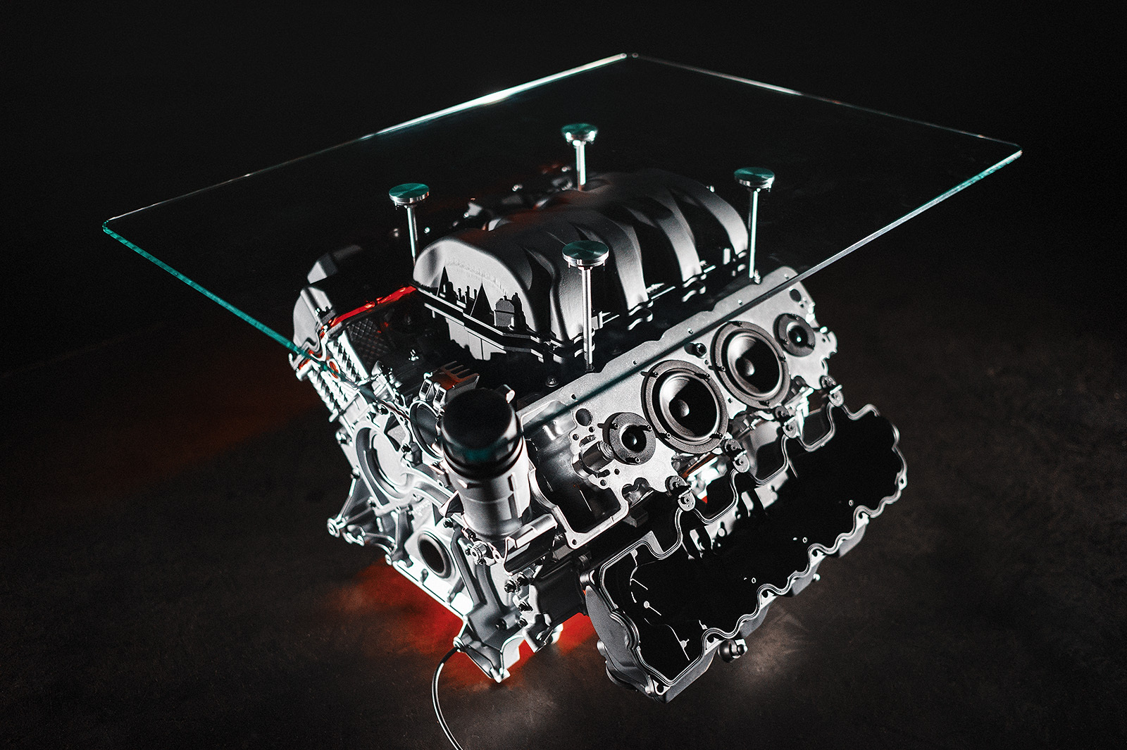 Do-it-yourself table from the Mercedes-Benz V8 engine - My, Longpost, Do it yourself, With your own hands, Engine, Table, Creation, Interior