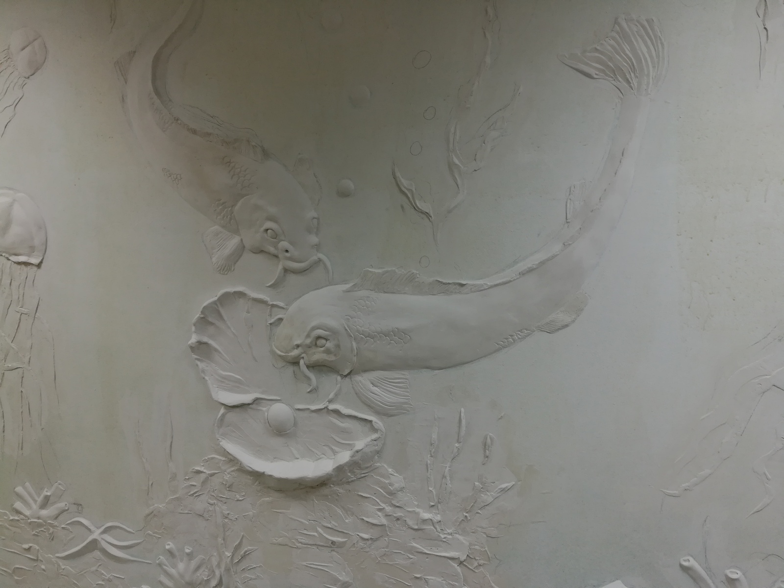 Bas-relief (part 2). - My, Bas-relief, With your own hands, Needlework with process, A fish, Pearl, Octopus, Surprise, Video, Longpost