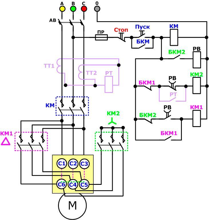 star triangle - Asynchronous motor, Star, Triangle