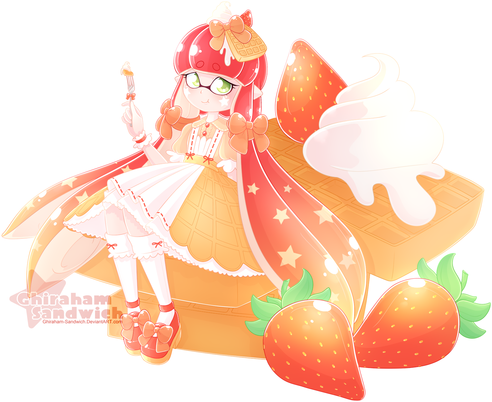 Strawberry Waffles - Splatoon, Woomy, Inklings, , Art