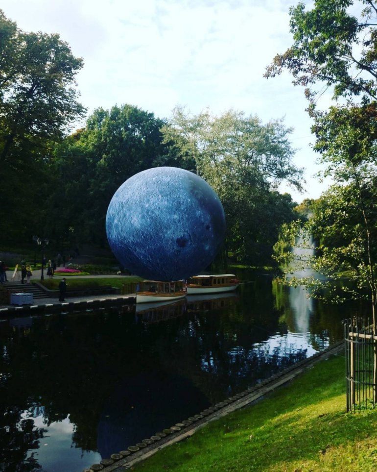 Interesting installation in Riga - moon, Installation, Art Installation, Riga, Latvia, Longpost