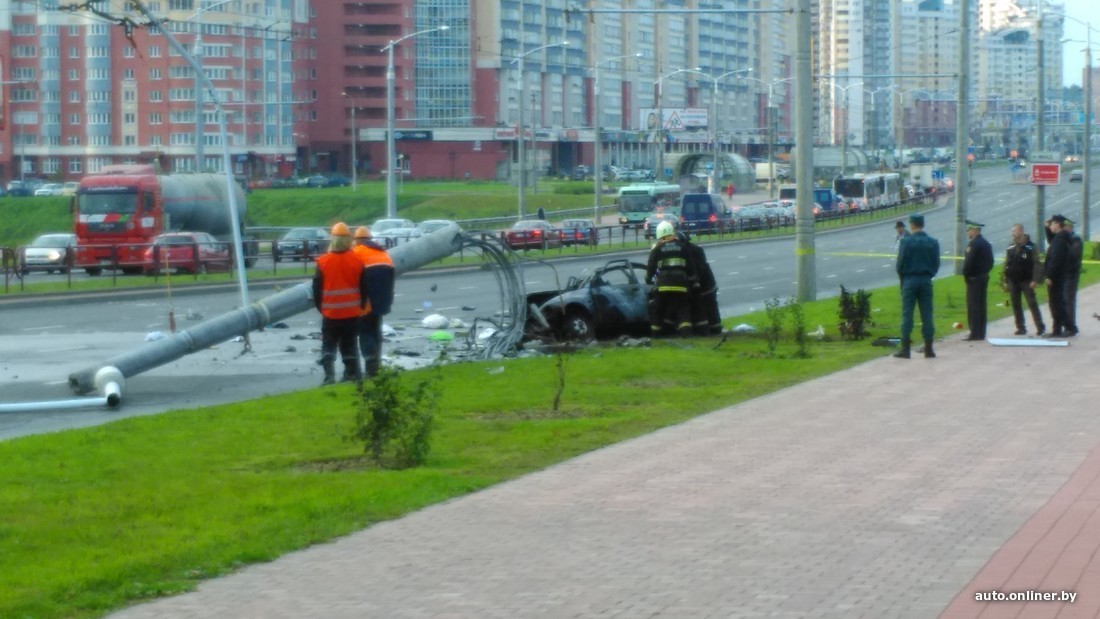 Fatal car accident in Minsk - Road accident, Minsk, Crash, Longpost, , Video, Onliner by