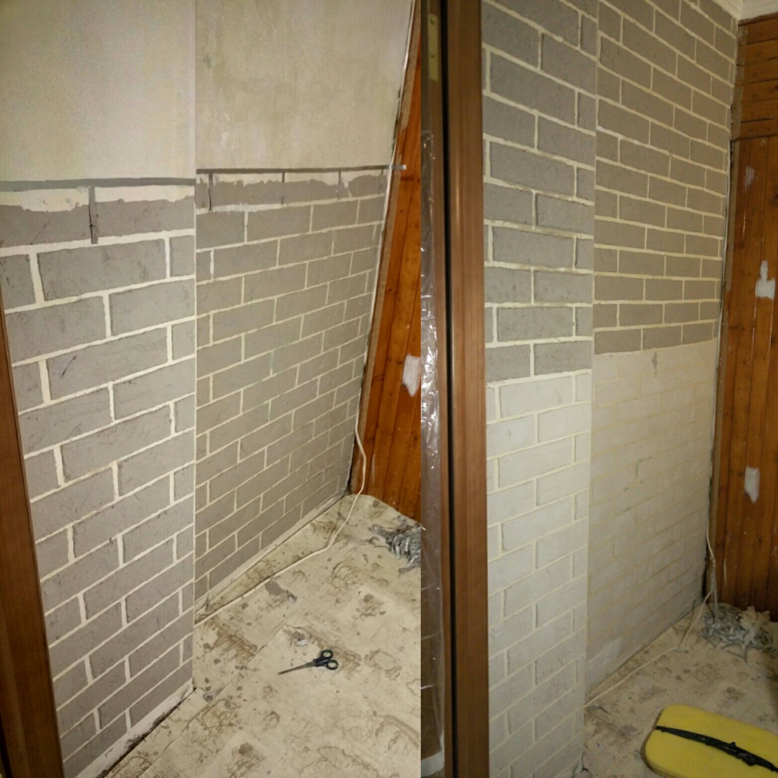 Decorative brick wall. DIY repair. - My, Decorative brick, Repair, Longpost