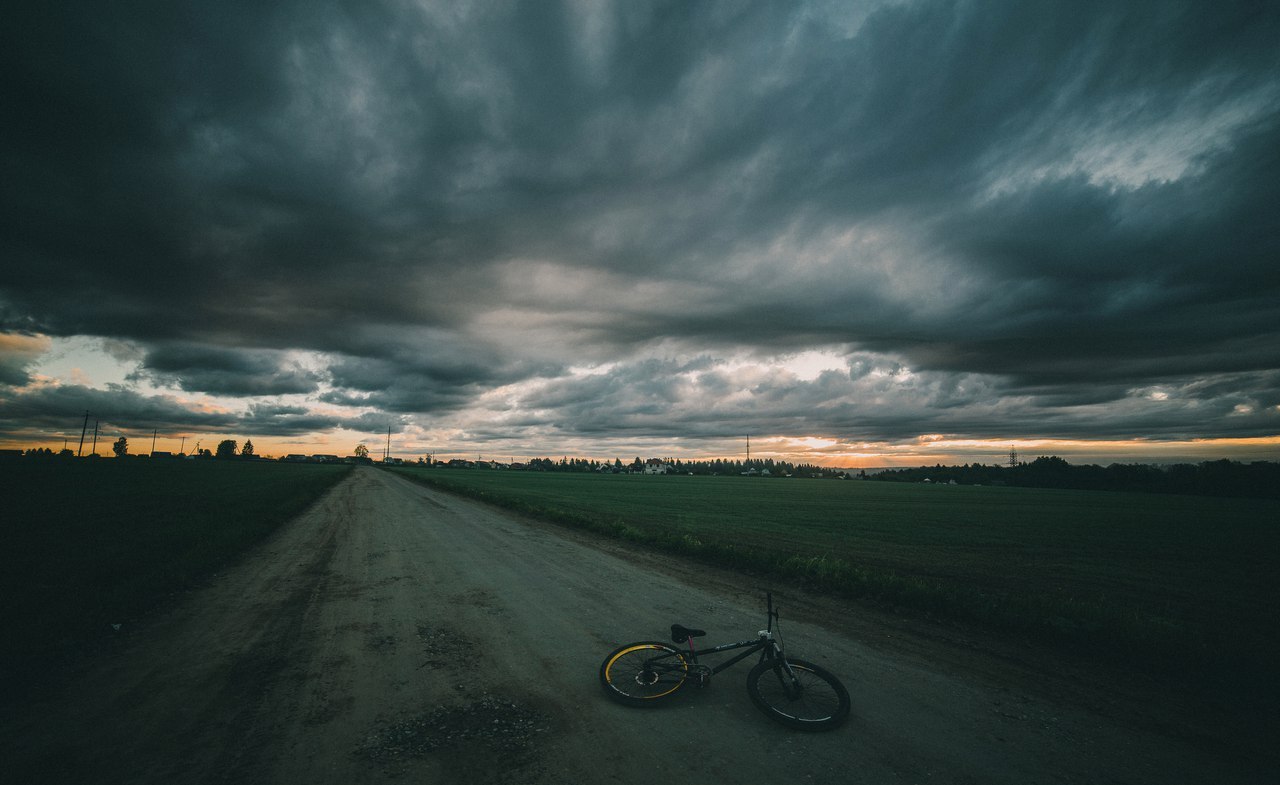 Stop Landscape - My, A bike, Landscape, Cycling season, Summer, Sunset, From dusk to dawn, dawn, Morning, Longpost