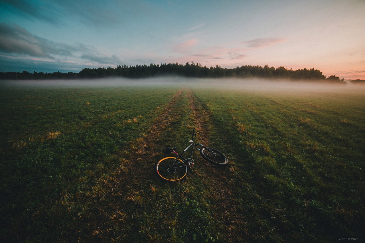 Stop Landscape - My, A bike, Landscape, Cycling season, Summer, Sunset, From dusk to dawn, dawn, Morning, Longpost