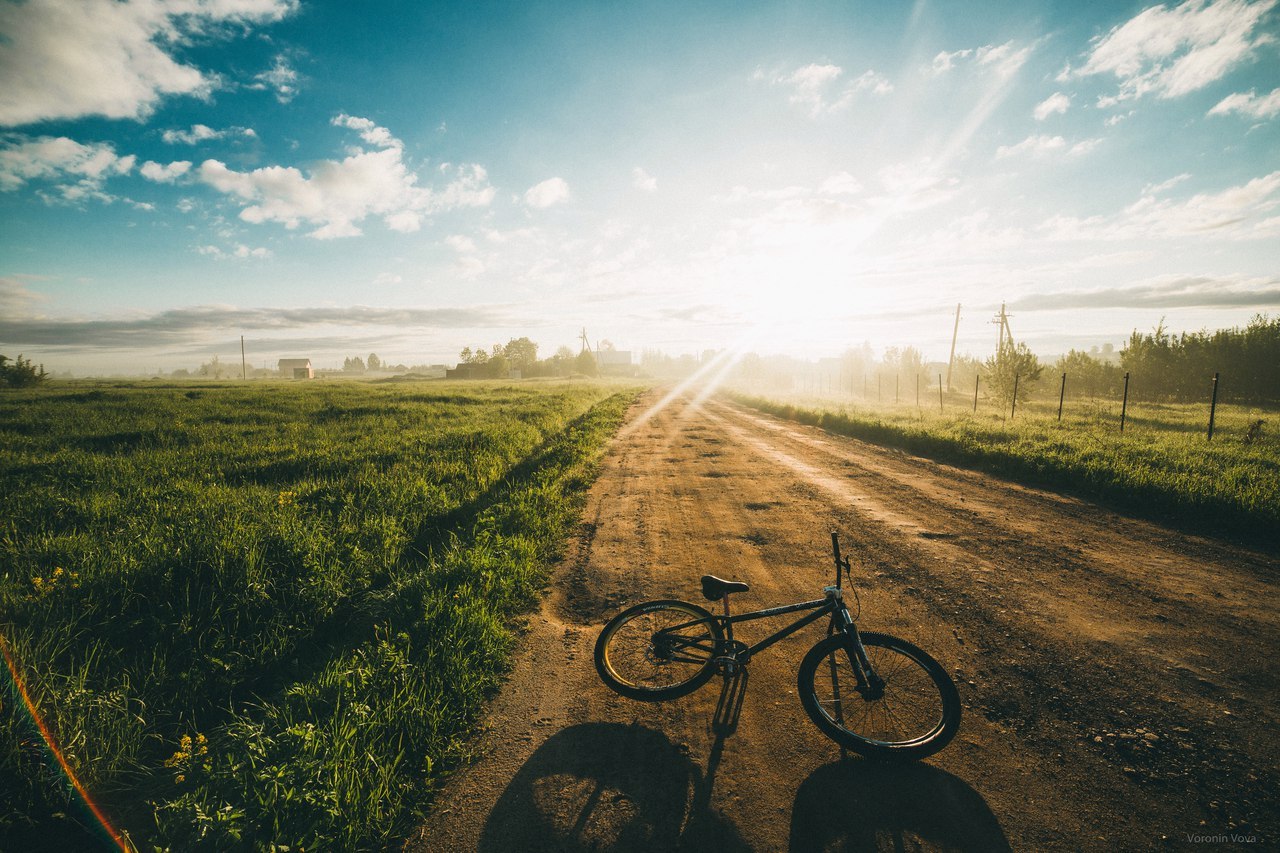 Stop Landscape - My, A bike, Landscape, Cycling season, Summer, Sunset, From dusk to dawn, dawn, Morning, Longpost