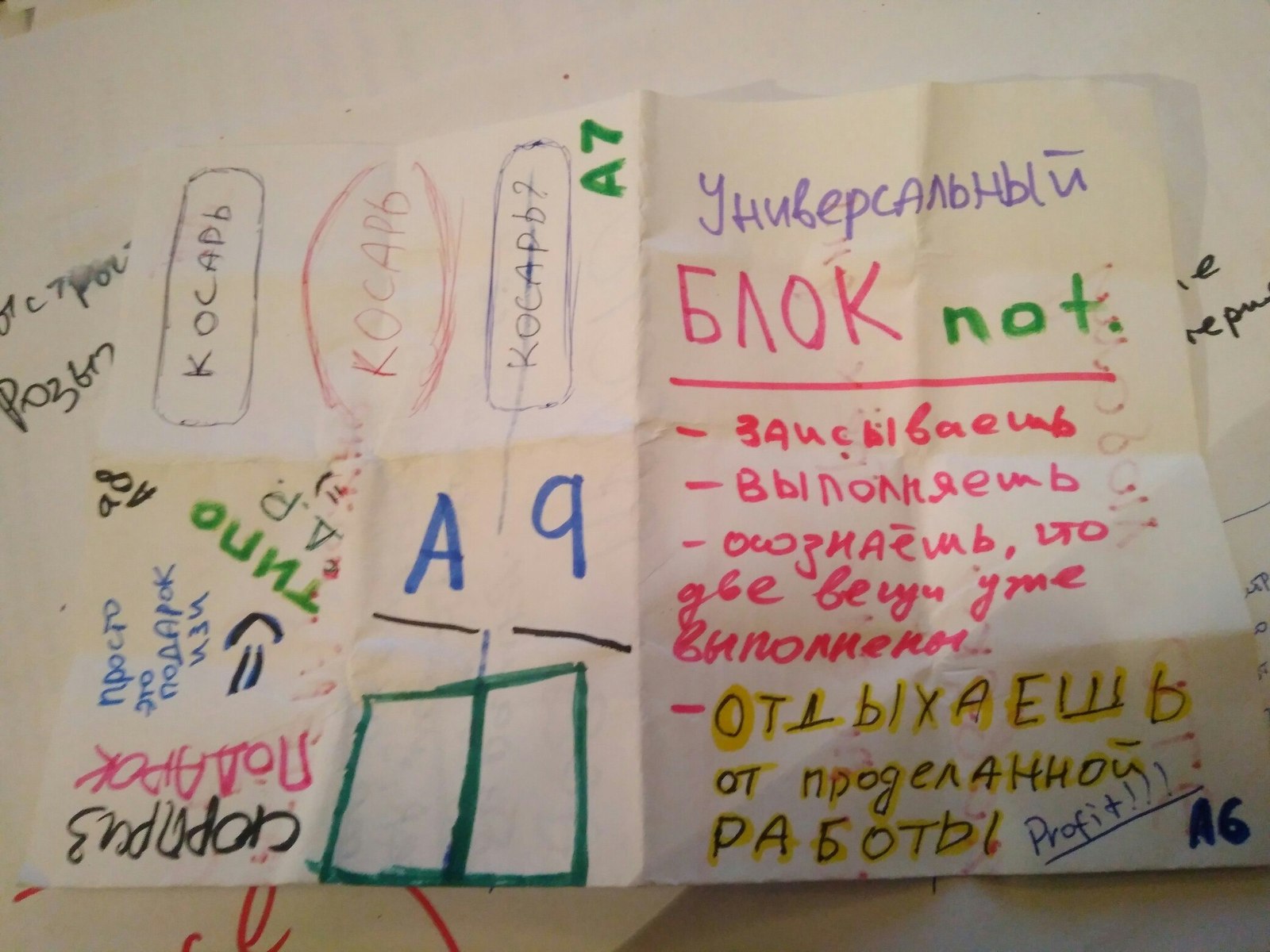 What is the word under the paper? Spoiler. Gift. This is then for you now, but it's like for the New Year. - My, Felt-tip pen, What?, A5, A4, Presents, Surprise, Mowing, Playing cards, Longpost