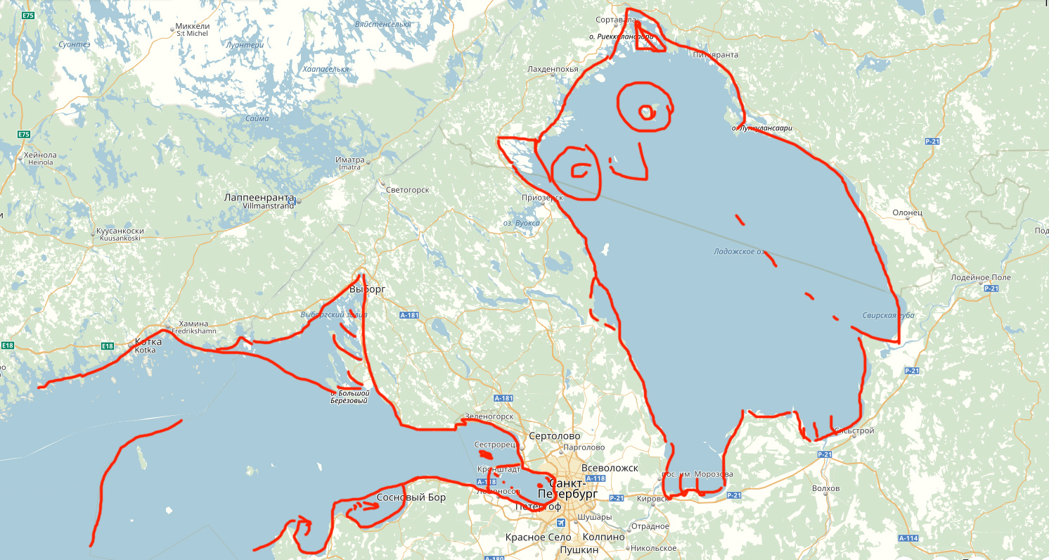 финский залив в санкт петербурге на карте