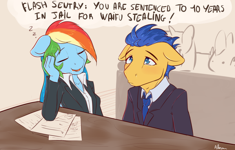 Monkey Court. - My little pony, Flash Sentry, Rainbow dash, Tom clancy's rainbow six siege, Anthro, Alasou