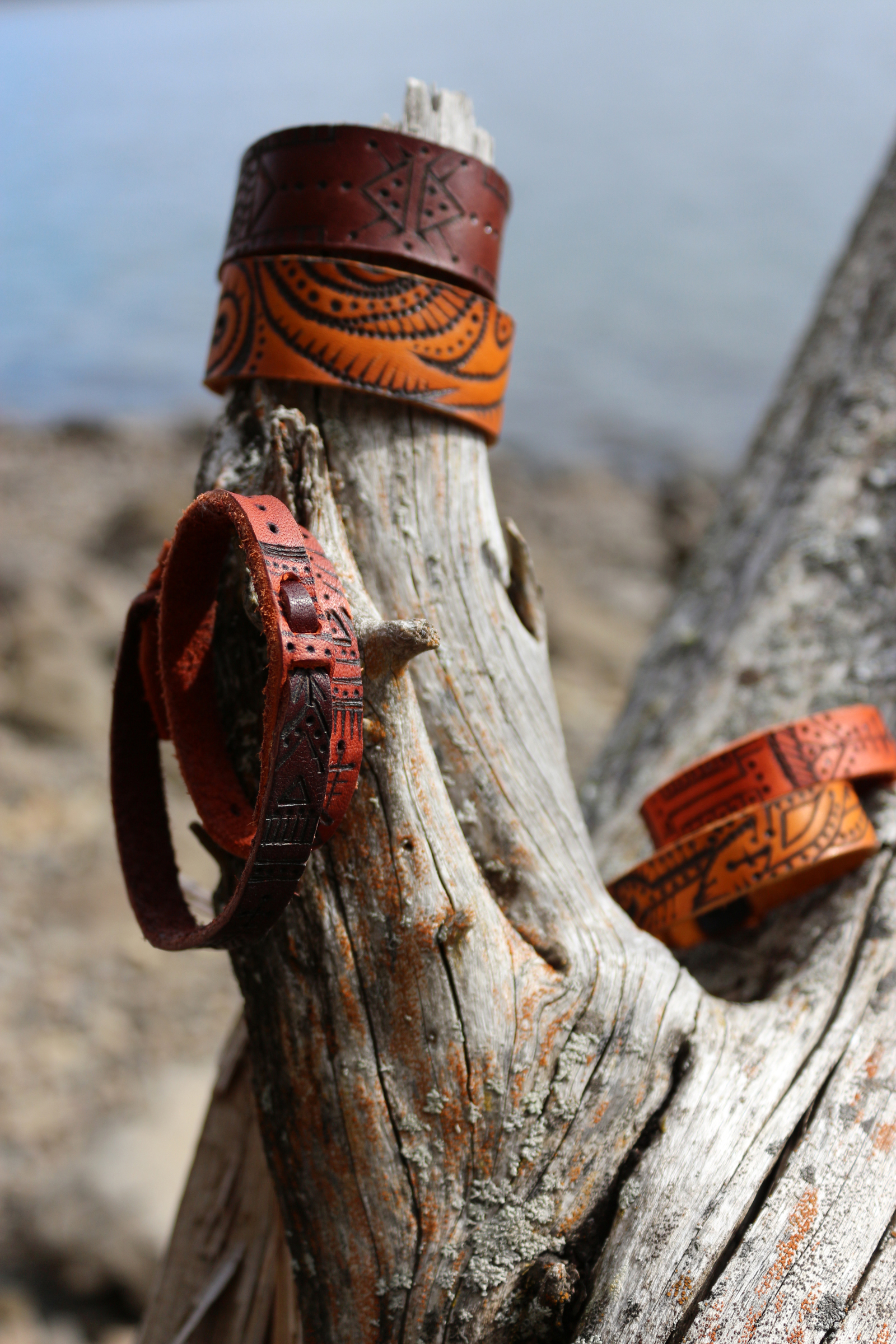 Bracelets made of genuine leather. pyrography technique. - My, Pyrography, Leather craft, Needlework without process, Leather, Leather products, My, Longpost