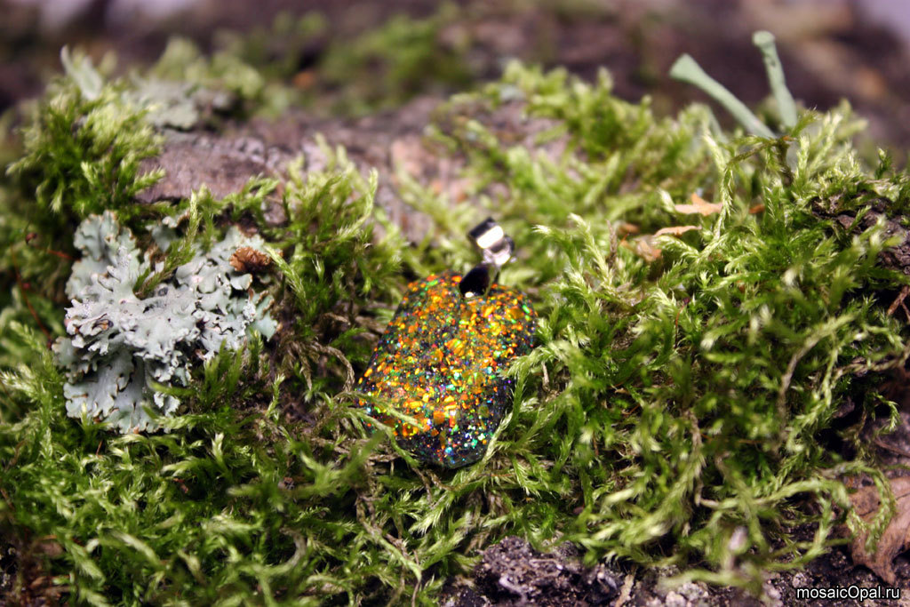 Multicolored pendants with opals - My, Opal, , Needlework without process, Longpost, Pendant, Suspension, Moss, Decoration