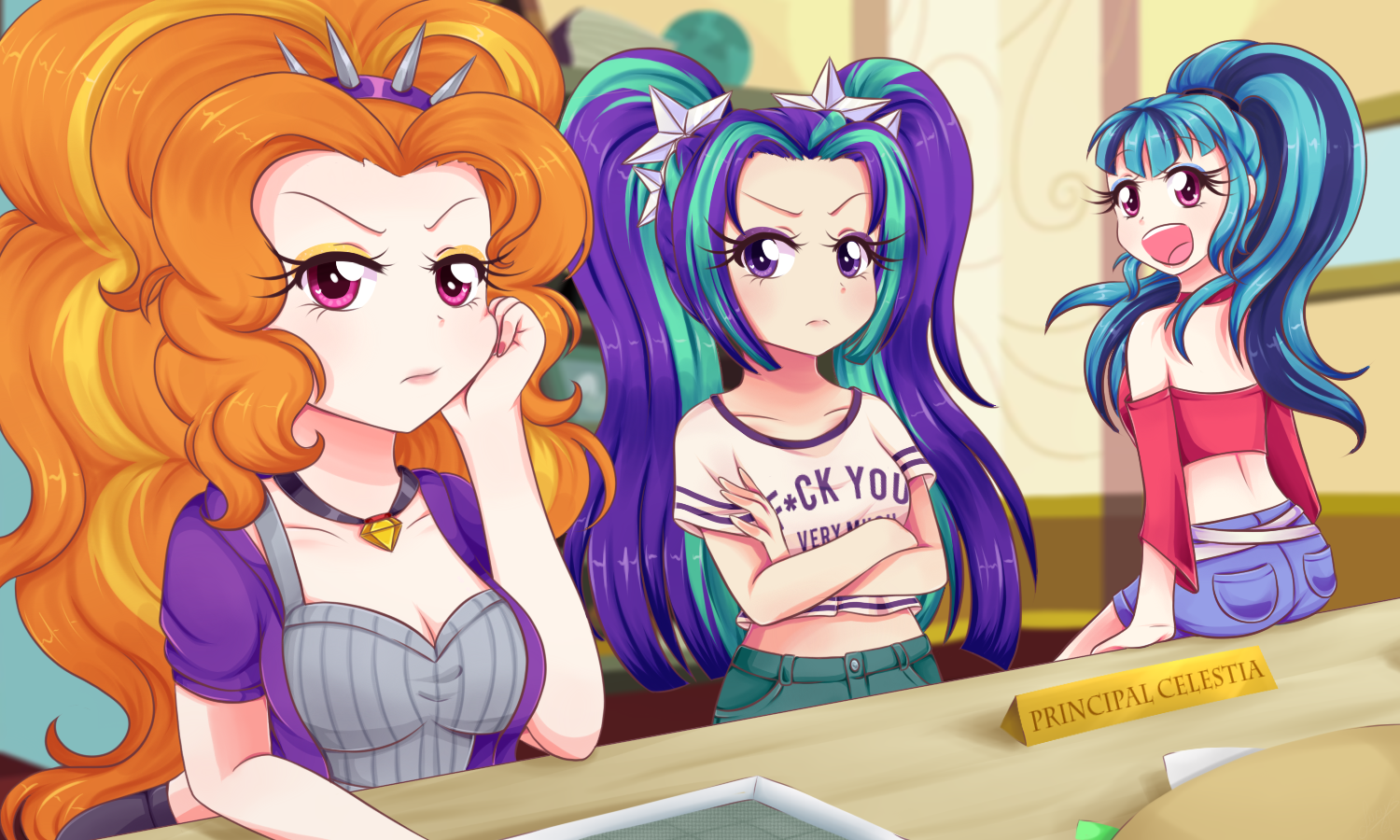 You again? - My little pony, Equestria girls, Dazzlings, Adagio dazzle, Aria blaze, Sonata dusk