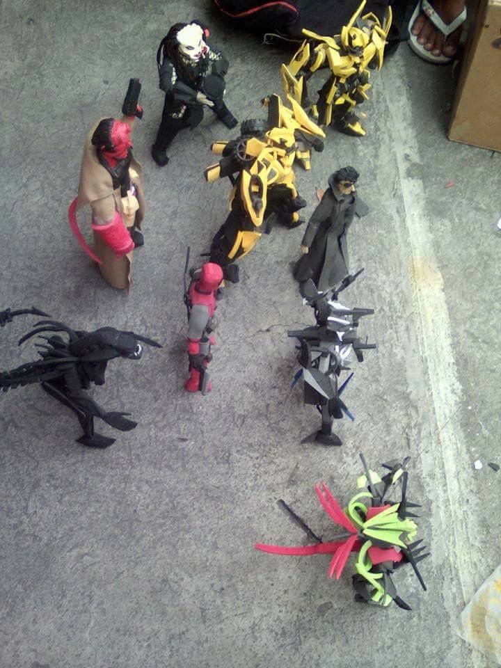 A guy from the Philippines makes and sells different figures from used flip-flops. - Flip flops, Philippines, Interesting, Longpost