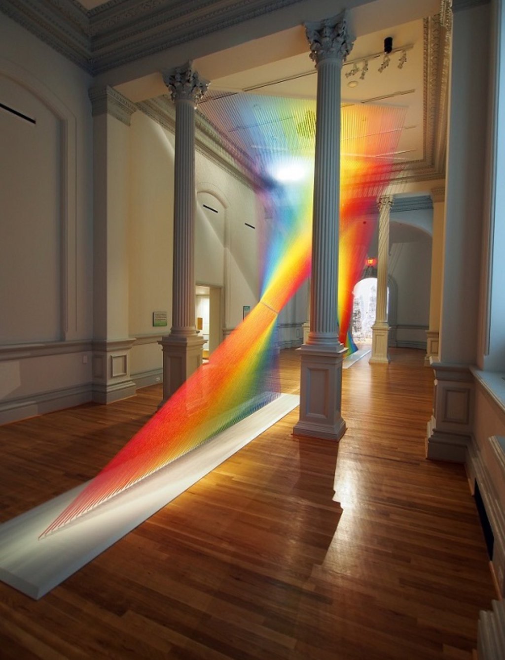 Thread rainbow. - Rainbow, Installation, Art, The photo, Not mine, Longpost