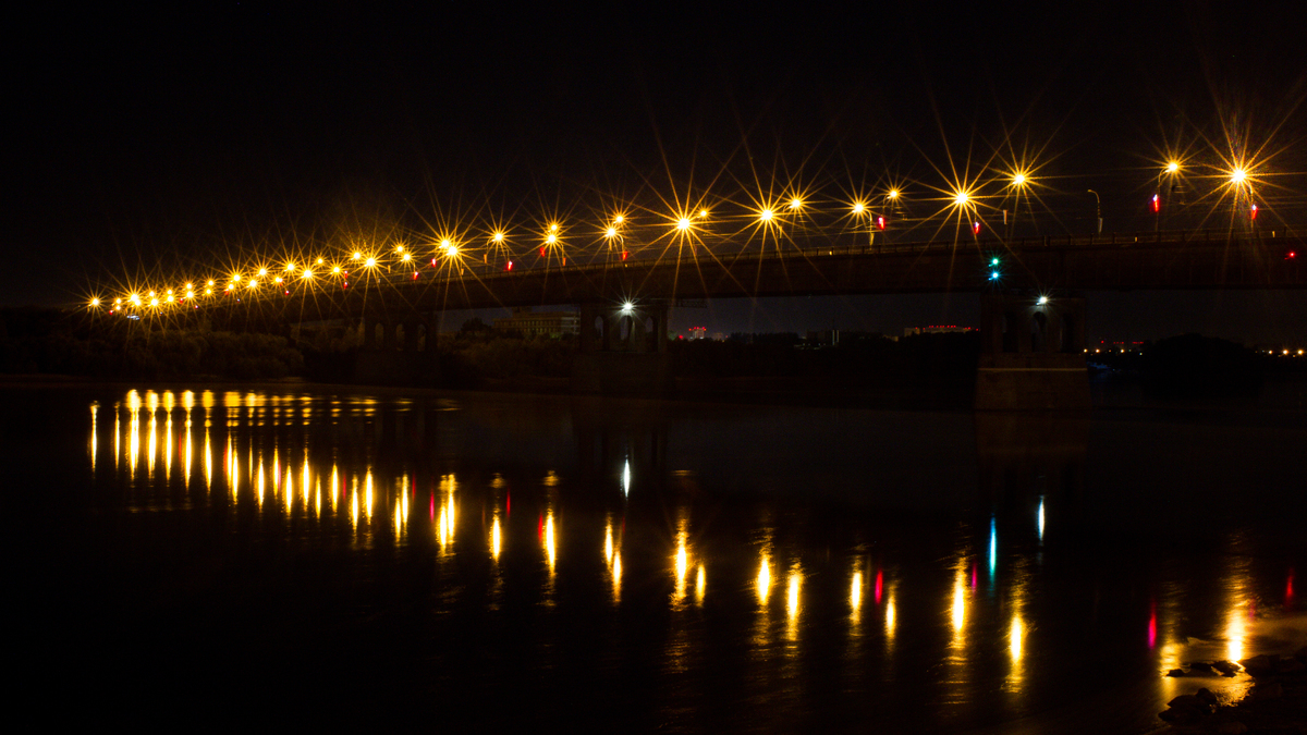 Ленинградский мост в Омске. - Моё, Омск, Фотография, Фотограф, Ночь, Canon