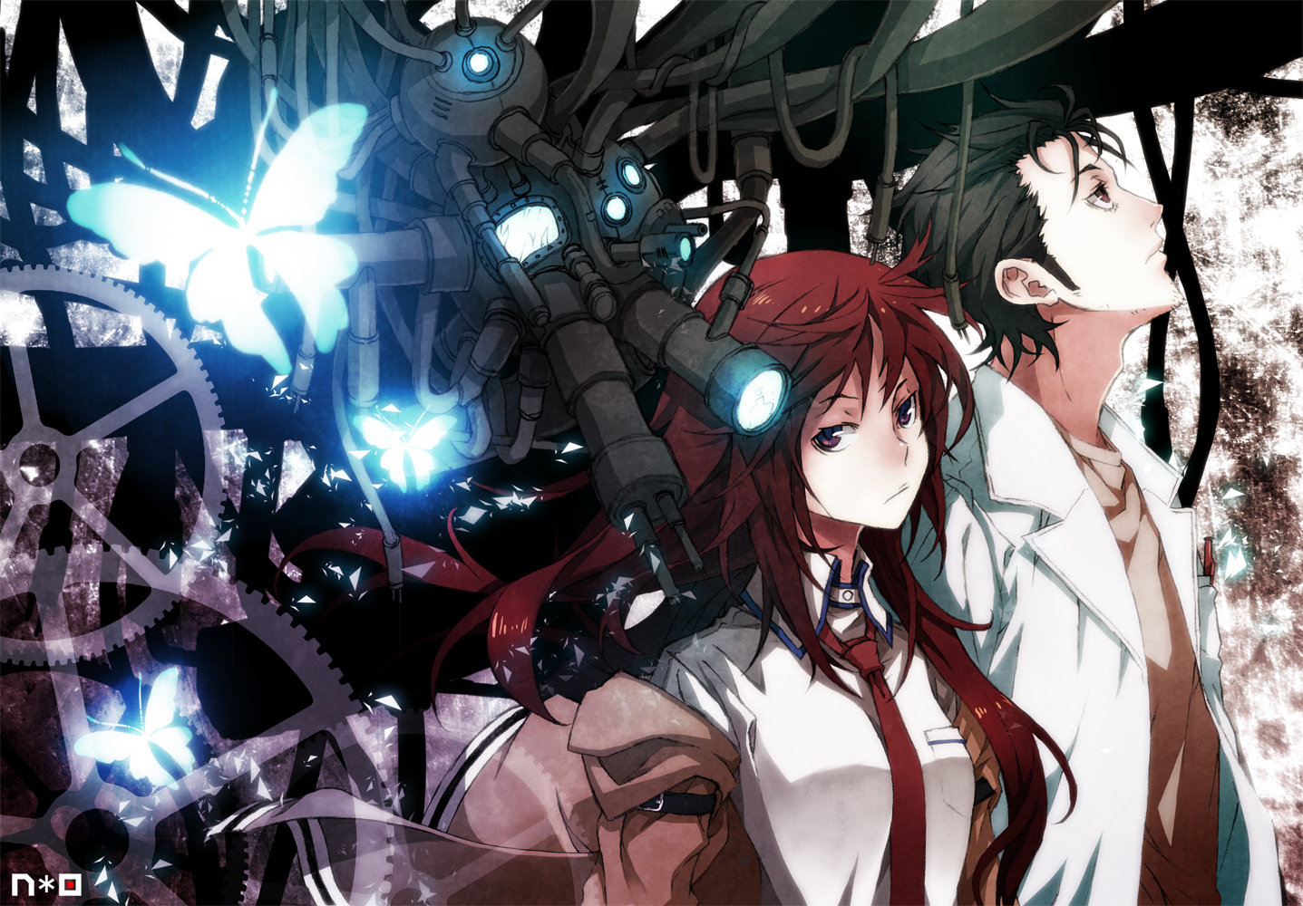 Steins; Gate - Anime, Anime art, Steins gate, Kurisu makise, Okabe rintaro, Pixiv