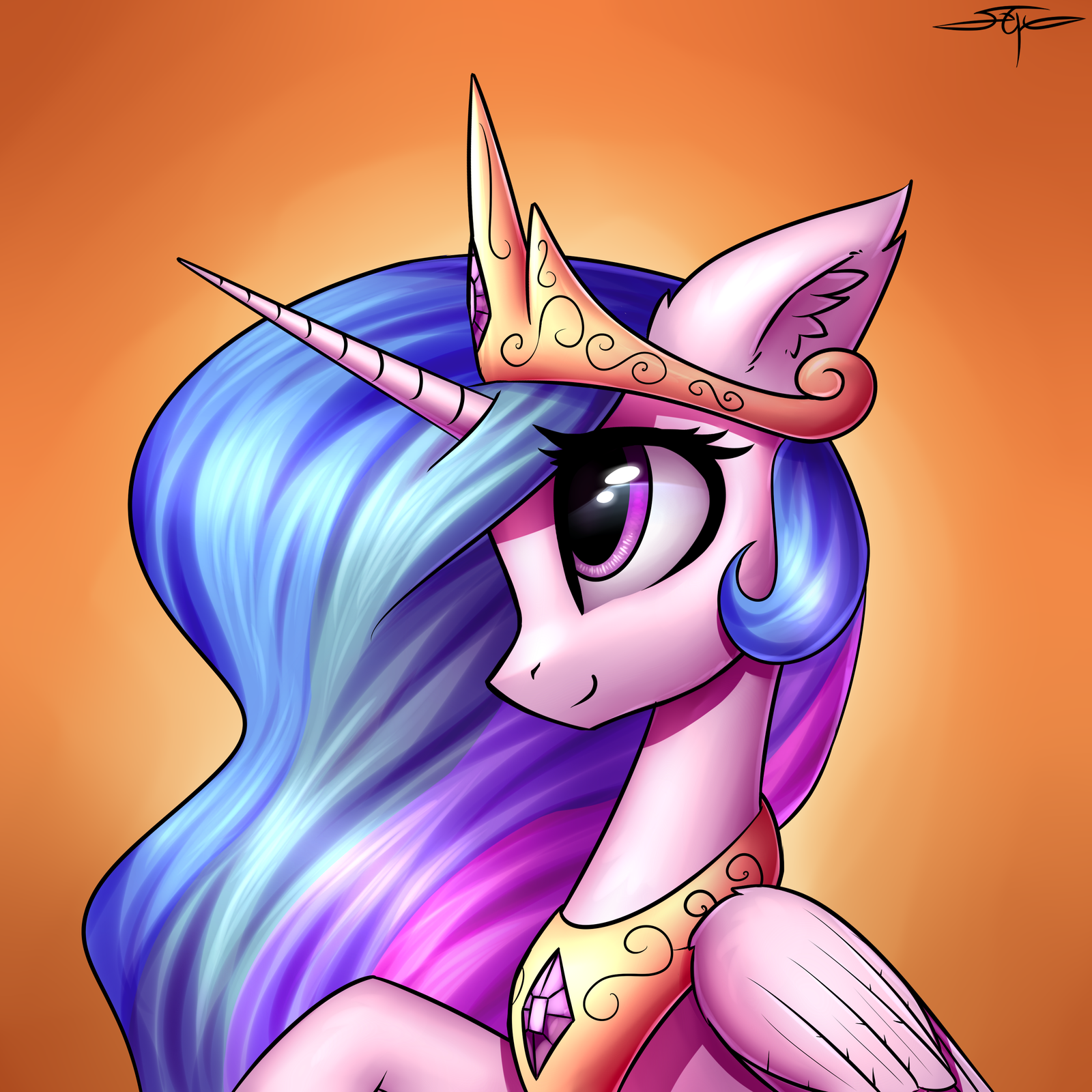 Princess Celestia by Setharu - My little pony, Princess celestia, Setharu