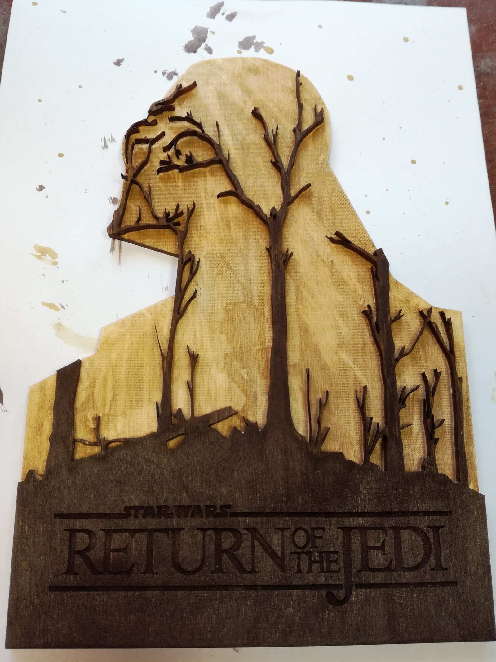 Star Wars wood painting - My, Laser cutting, With your own hands, Wood products, Needlework without process, Plywood, Longpost