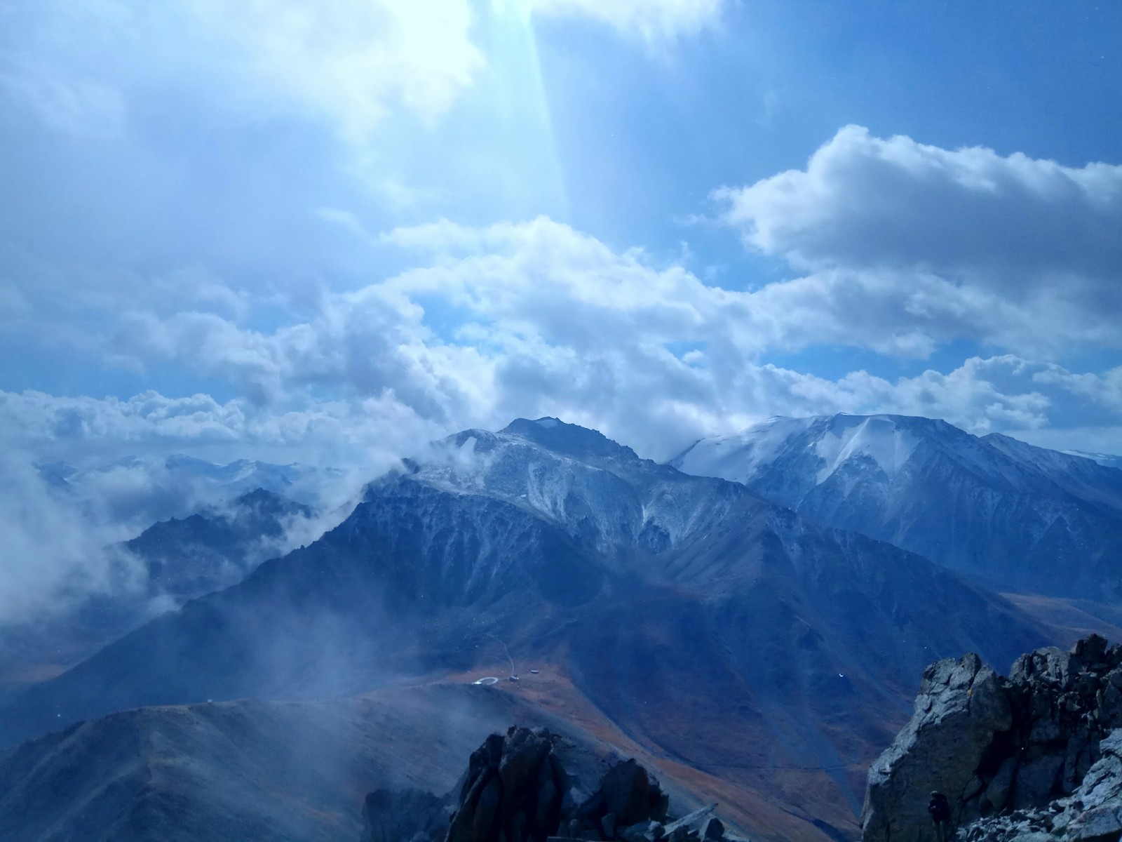 Photo from the big Almaty Peak - My, Almaty, The mountains, Kazakhstan, Landscape, Cold, Longpost, Video