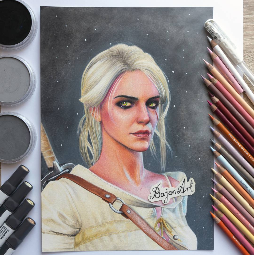 Ciri. Рисунок карандашом. - Bajan Art, Рисунок карандашом, Ведьмак 3: Дикая охота