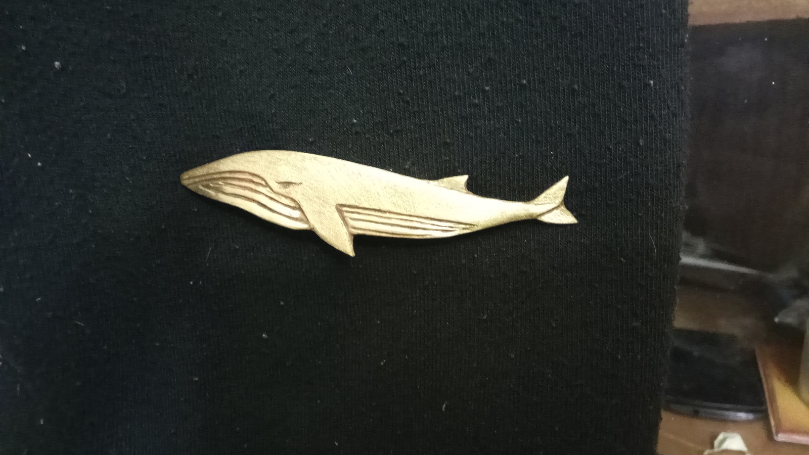 Brass Engraving - Whale - My, Engraving, Brooch, Longpost