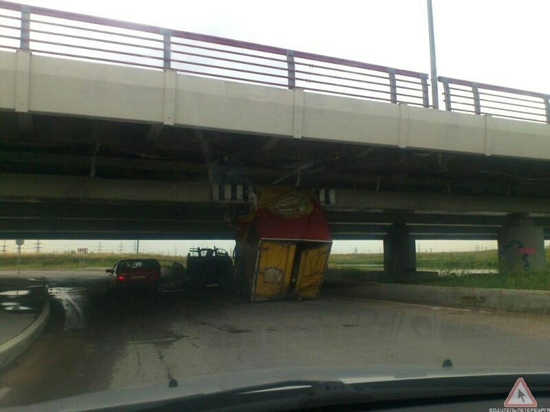 Lensovet bridge in Shushary - Road accident, Bridge, Shushary, Longpost