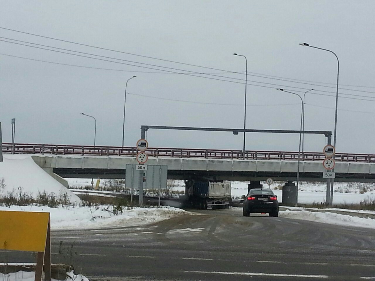 Lensovet bridge in Shushary - Road accident, Bridge, Shushary, Longpost