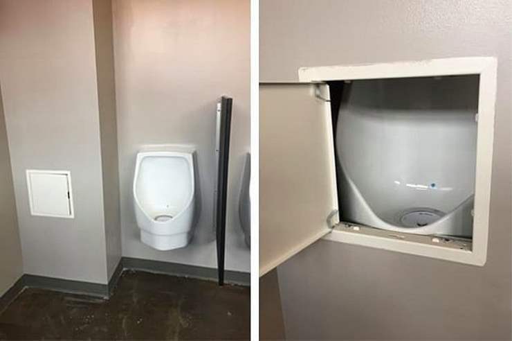 A urinal for fans of secret rooms in computer games. - Toilet, Humor