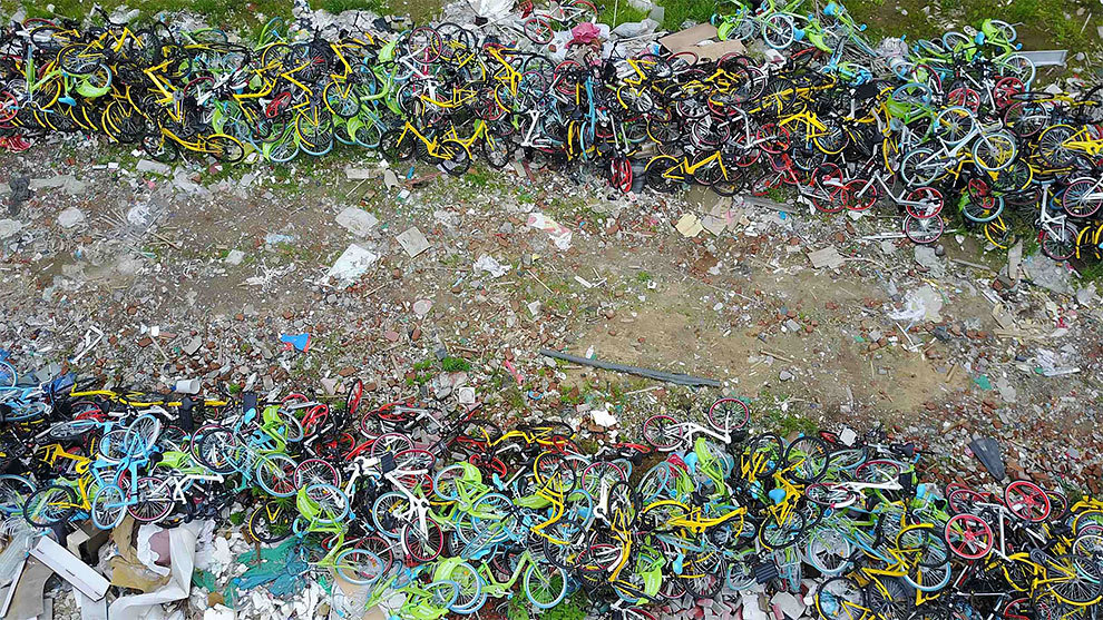 Bicycle parking lot in Hangzhou (China) - China, A bike, Longpost