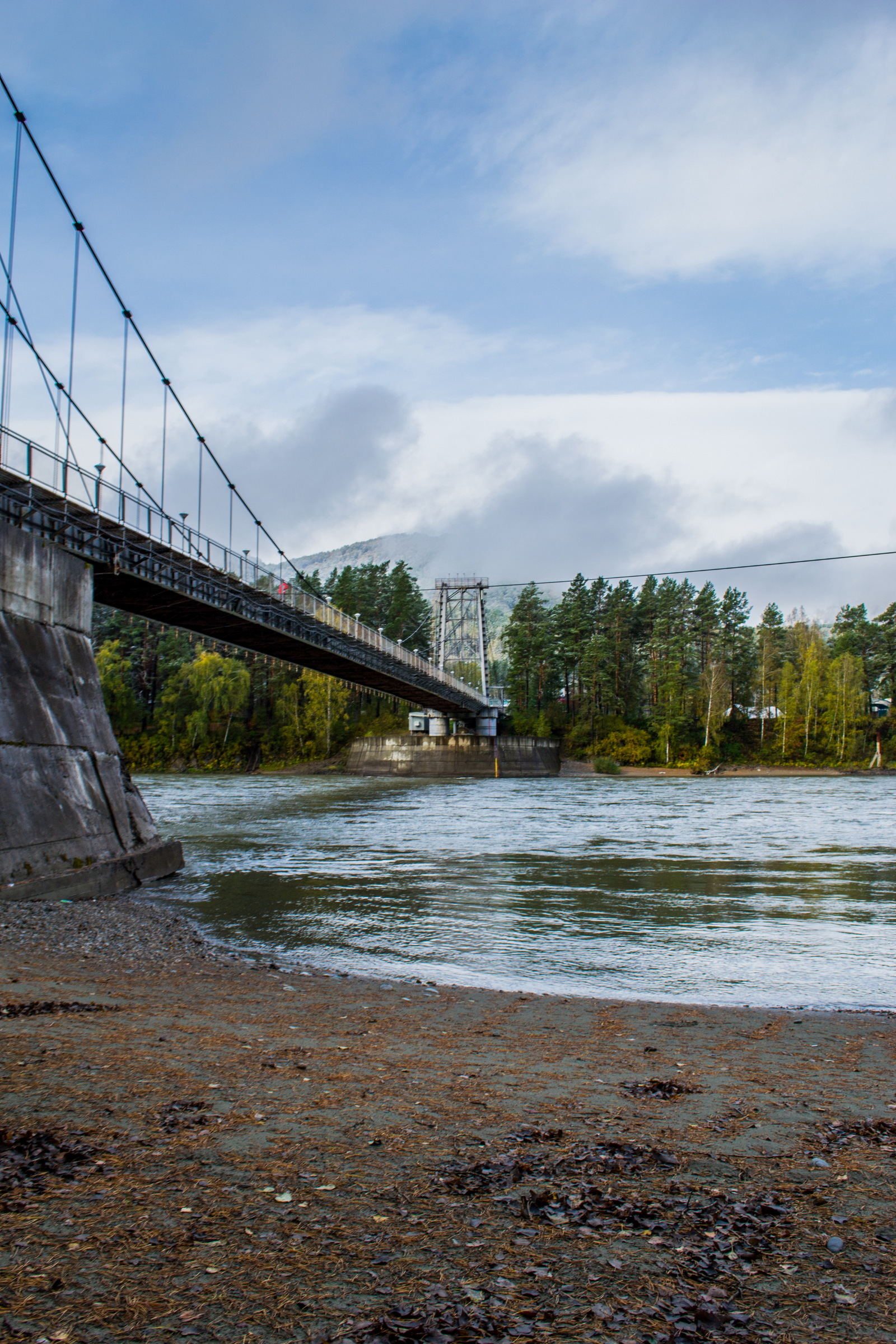 Oroktoy bridge, Teldekpen rapids. Up the Katun. - My, Mountain Altai, Chemal district, Oroktoi Bridge, , Nature, Autumn, Mountain tourism, Longpost, Altai Republic