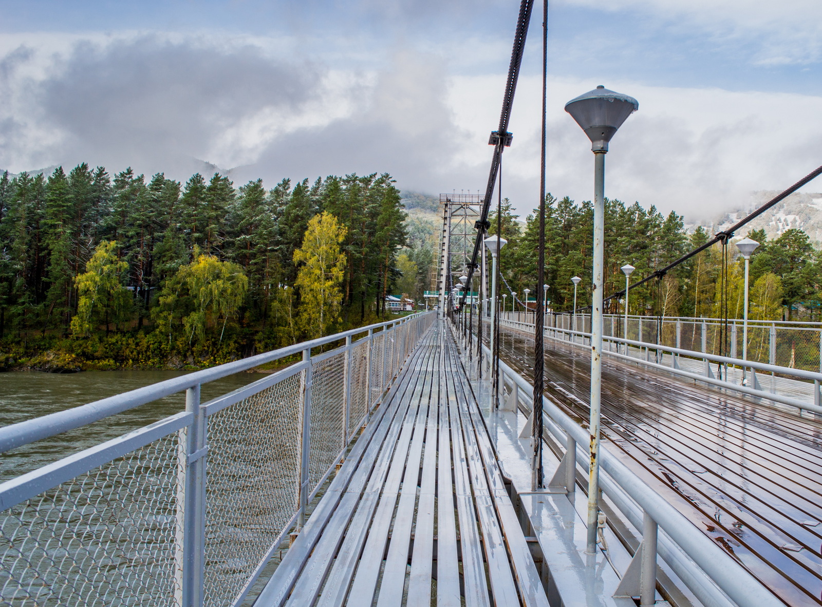 Oroktoy bridge, Teldekpen rapids. Up the Katun. - My, Mountain Altai, Chemal district, Oroktoi Bridge, , Nature, Autumn, Mountain tourism, Longpost, Altai Republic