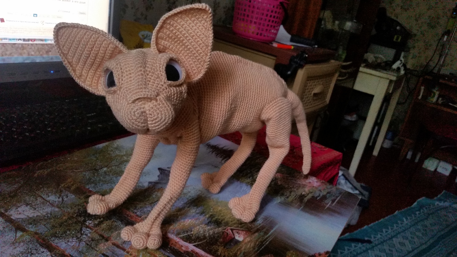 I knitted Nightmare - My, Crochet, , Sphinx, With your own hands