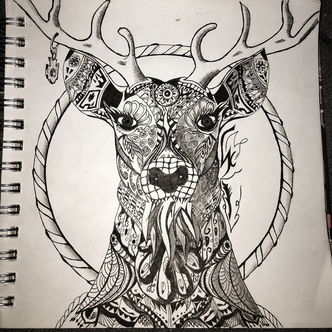 Graphic deer - My, Deer, Project, Hobby, Totem, Longpost, Deer