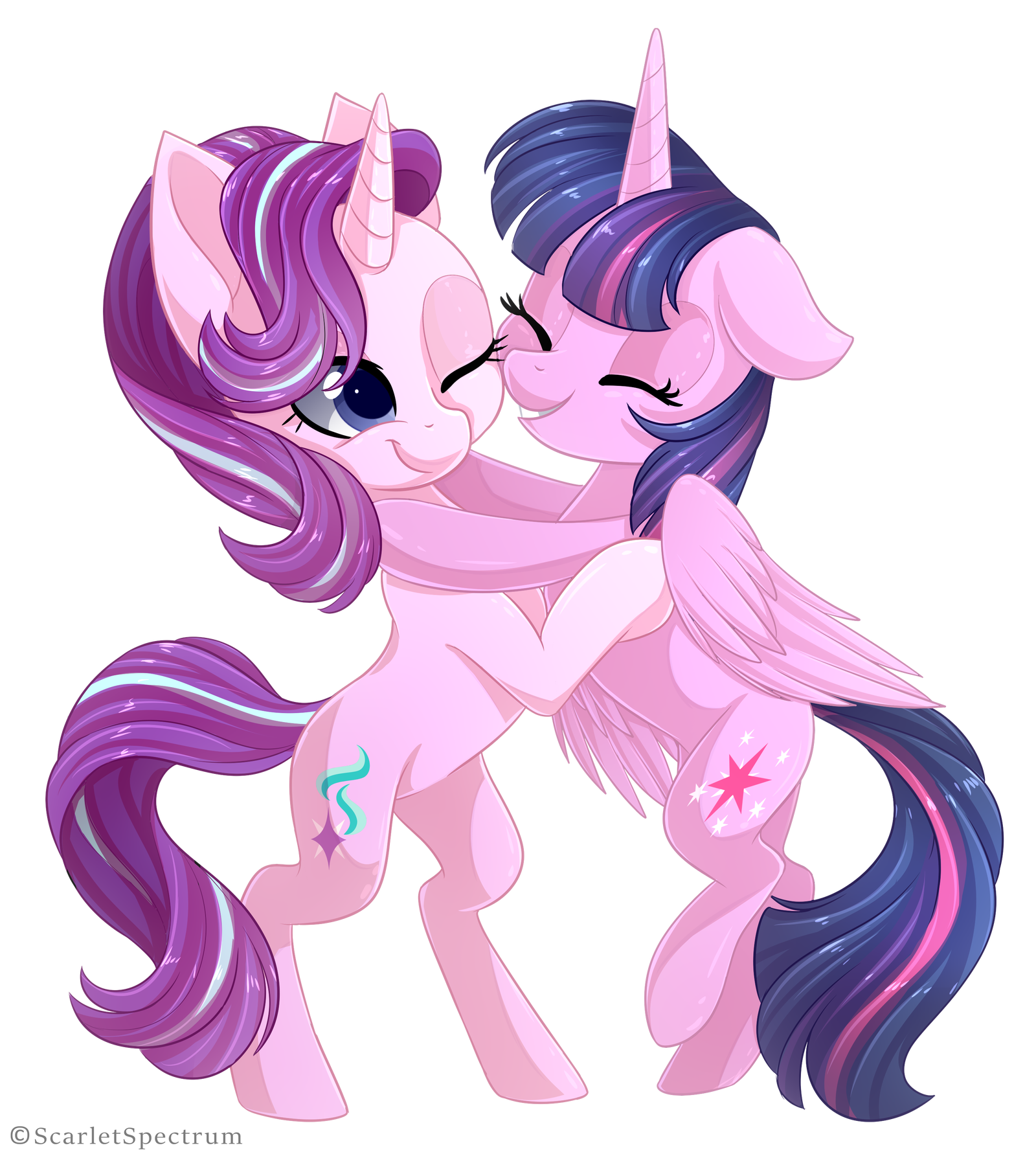 Hugs! - My little pony, PonyArt, Twilight sparkle, Starlight Glimmer, Scarlet-Spectrum
