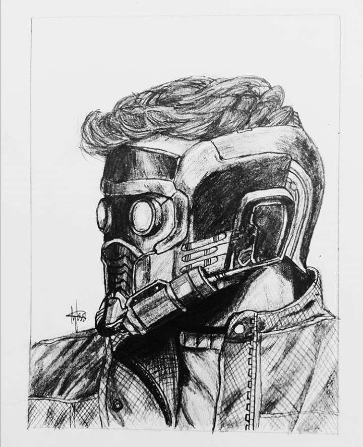 Star-Lord - My, Star lord, Marvel, Guardians of the Galaxy, Chris Pratt, , Drawing, Portrait, Art