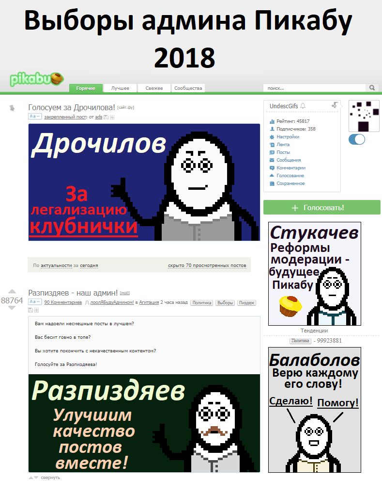 Если бы на Пикабу были выборы - Моё, Пикабу, CynicMansion, Политика